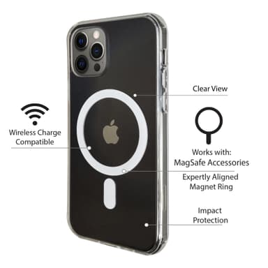 iPhone 12 Pro Max kirkas suojakuori suunniteltu toimimaan MagSafe - Clear