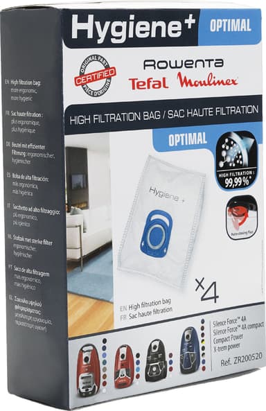 Rowenta, OBH Nordica Hygiene+ Optimal pölypussit ZR200520 (4 kpl)