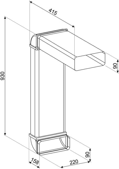 Smeg litteä ilmastointikanava KITEHOBD