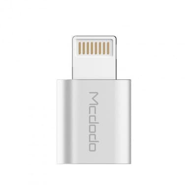 Mcdodo Micro USB–Lightning -sovitin, valkoinen, lataukseen ja synkronointiin