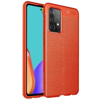 Nahkakuvioitu TPU kuori Samsung Galaxy A52 5G  - punainen