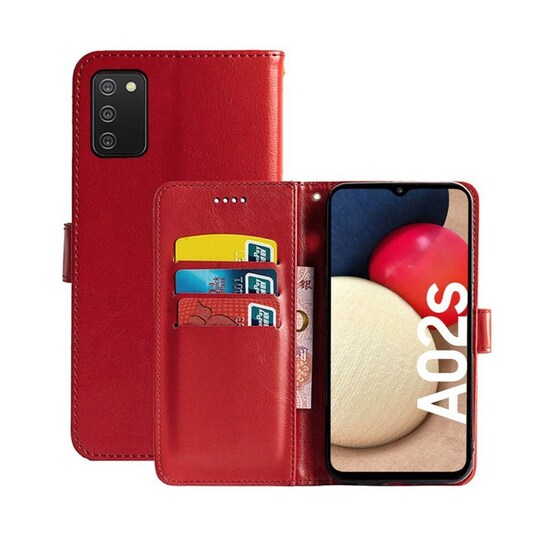 Lompakkokotelo 3-kortti Samsung Galaxy A02s  - punainen
