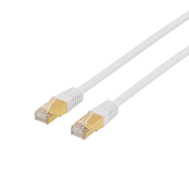 DELTACO S / FTP Cat7 -liitäntäkaapeli 15m LSZH (halogeeniton), valkoinen