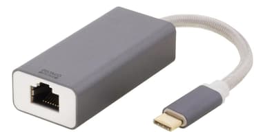 DELTACO PRIME USB-C-verkkosovitin, alumiini, avaruusharmaa