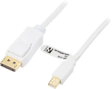 DELTACO DisplayPort - Mini DisplayPort -kaapeli, 20-p ha-ha, 1m, valkoinen