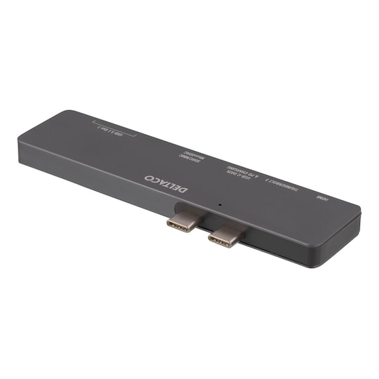 DELTACO Dual USB-C Dock for MacBook Pro 2016, Thunderbolt 3, 100 W USB