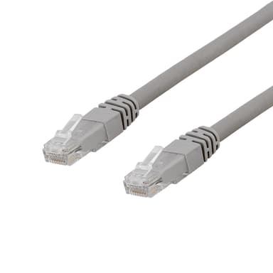 DELTACO U / UTP Cat6a -korjauskaapeli, 500 MHz, Delta-sertti, LSZH, 0,3 M, harmaa