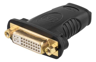 DELTACO HDMI-sovitin, 1080p 60Hz, HDMI 19-nastainen naaras DVI-D naaras,