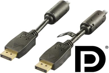 DELTACO PRME DisplayPort -näyttökaapeli, Ultra HD 60Hz, 1m, musta