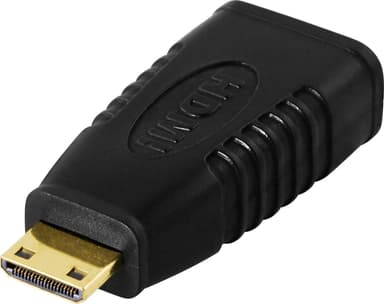 DELTACO HDMI-sovitin, mini HDMI, on HDMI-liitäntää varten, 19-napainen, kullattu