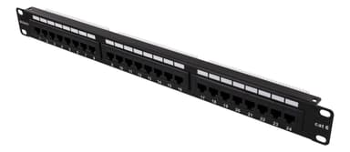 UTP-patch-paneeli, 24xRJ45, Cat6, Crown-liittimet, 1U, 19 "", tarrat