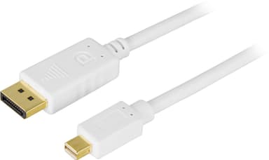 DELTACO DisplayPort - Mini DisplayPort -kaapeli, 20-p ha - ha, 2m, valkoinen