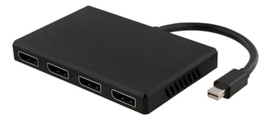 DELTACO miniDisplayPort - 4xDisplayPort MST -keskus, 3840x2160 60Hz, sv