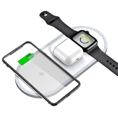 Trådlös 3-i-1 snabbladdare för smartphone, Apple Watch och AirPods