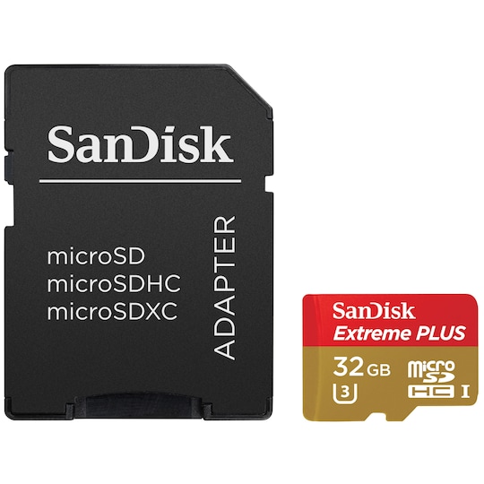 SanDisk Extreme Plus Micro SD muistikortti 32 GB