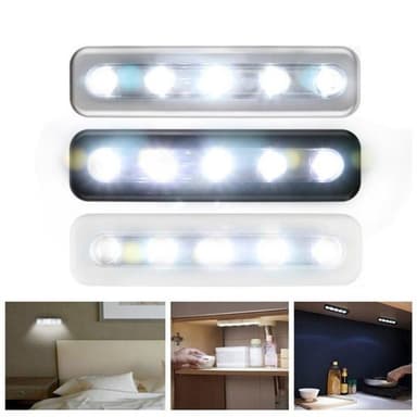 Valkoinen 5 LEDin spotlight jossa touch