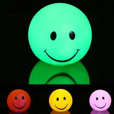 Värikäs yövalo Smiley - 2 kpl
