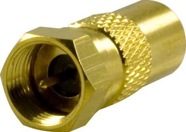 DELTACO-sovitin, F-liitin ha - 9,5 mm ha, kulta pl. jatkuu