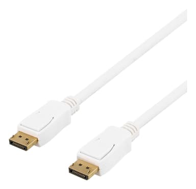 DELTACO DisplayPort -näyttökaapeli, 20-napainen ha - ha, 20m, valkoinen
