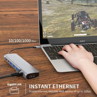USB-C Hub Multiport -sovitin 9-in-1-liitäntä