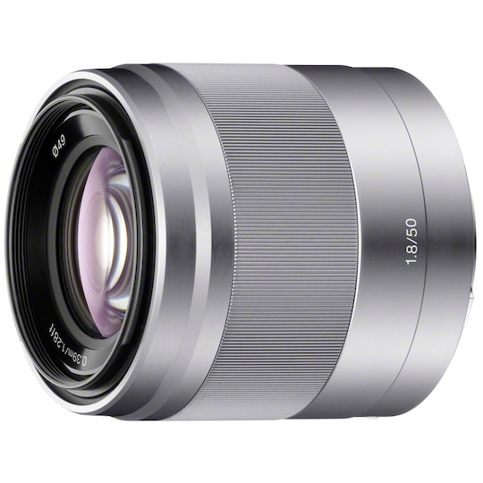 Sony SEL50F18 50 mm objektiivi (hopea)
