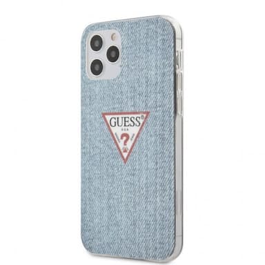 Guess iPhone 12/iPhone 12 Pro Suojakuori Denim Triangle Sininen