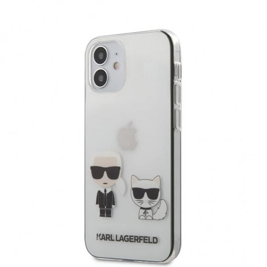 Karl Lagerfeld iPhone 12 Mini Suojakuori Karl & Choupette Transparent Kirkas