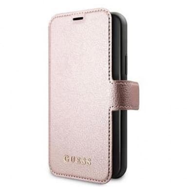 Guess iPhone 12/iPhone 12 Pro Suojakotelo Nahkarakenne Vaaleanpunainen