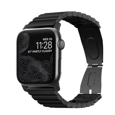 NOMAD Apple Watch 42/44mm/Apple Watch Ultra Ranneke Titanium Band Musta