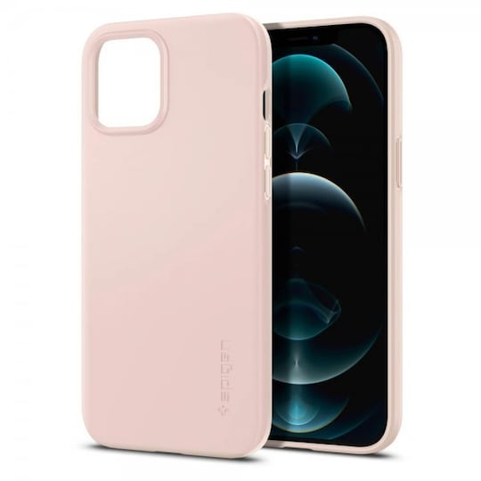 Spigen iPhone 12 Pro Max Suojakuori Thin Fit Pink Sand