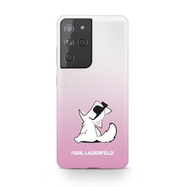 Karl Lagerfeld Samsung Galaxy S21 Ultra Kuori Choupette Läpinäkyvä Vaaleanpunainen