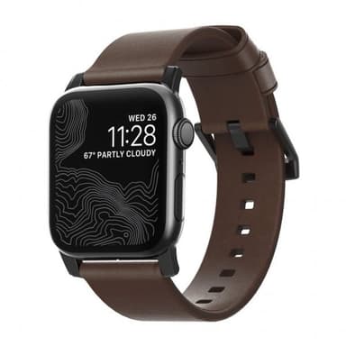 NOMAD Apple Watch 42/44mm/Apple Watch Ultra Ranneke Modern Strap Musta/Rustic Brown