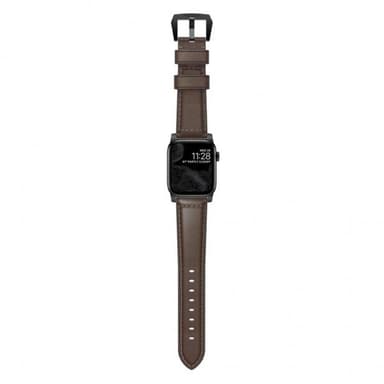 NOMAD Apple Watch 42/44mm/Apple Watch Ultra Ranneke Traditional Strap Musta/Rustic Brown