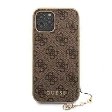 Guess iPhone 12/iPhone 12 Pro Suojakuori 4G Charms Ruskea
