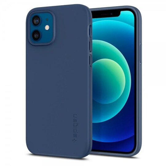 Spigen iPhone 12/iPhone 12 Pro Suojakuori Thin Fit Deep Blue