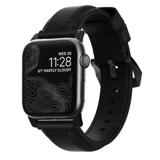 NOMAD Apple Watch 42/44mm/Apple Watch Ultra Ranneke Traditional Strap Musta