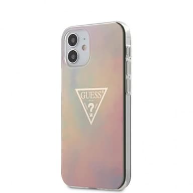 Guess iPhone 12 Mini Suojakuori Gold Triangle Vaaleanpunainen