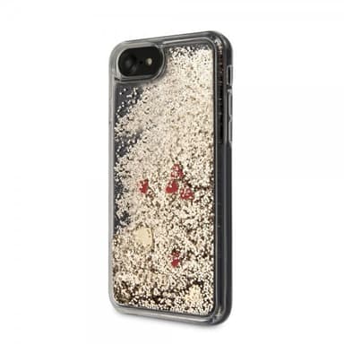 Guess iPhone 7/8/SE Kuori Kimallus Floating Hearts Kulta