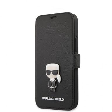 Karl Lagerfeld iPhone 12 Mini Kotelo Embossed Karl Saffiano Musta