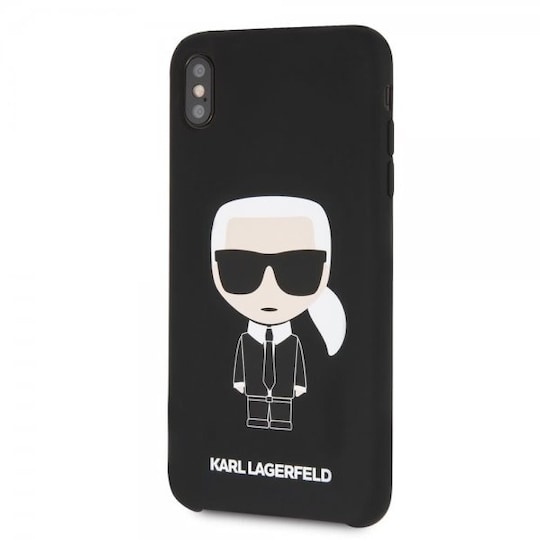 Karl Lagerfeld iPhone Xs Max Kuori Silikonii Karl Musta