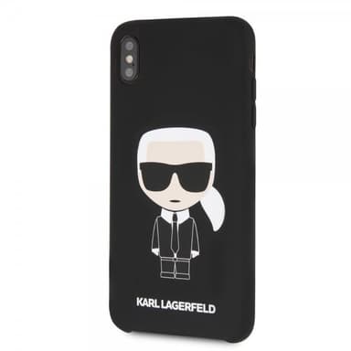 Karl Lagerfeld iPhone Xs Max Kuori Silikonii Karl Musta