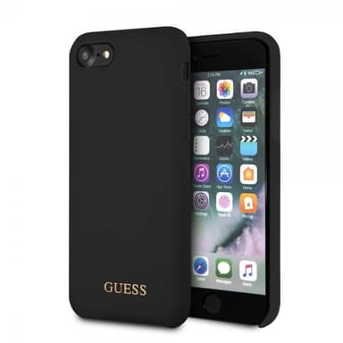 Guess iPhone 7/8/SE Suojakuori Silikoniii Logo Musta