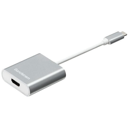 Sandstrøm USB-C - HDMI adapteri (hopea)