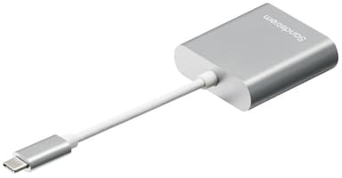 Sandstrøm USB-C - HDMI adapteri (hopea)