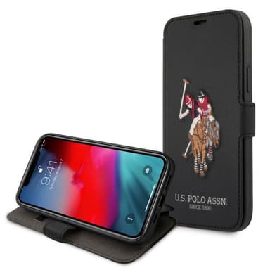 U.S. Polo iPhone 12/iPhone 12 Pro Kotelo Embroidery Musta