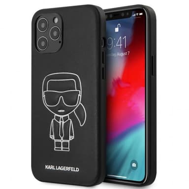 Karl Lagerfeld iPhone 12 Pro Max Suojakuori Embossed Karl Musta