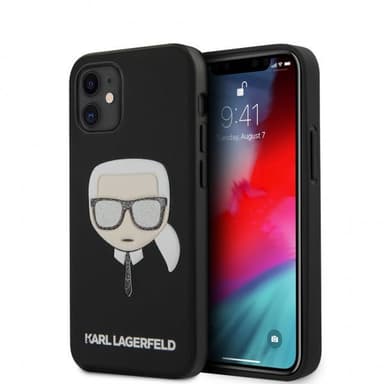 Karl Lagerfeld iPhone 12 Mini Suojakuori Glitter Karl Musta