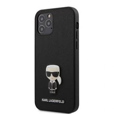 iPhone 12 Pro Max Suojakuori Saffiano Iconic Cover Musta