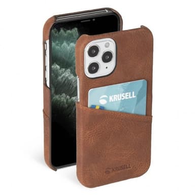 Krusell iPhone 12/iPhone 12 Pro Suojakuori Sunne CardCover Vintage Cognac
