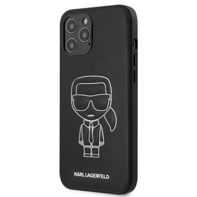 Karl Lagerfeld iPhone 12 Pro Max Suojakuori Embossed Karl Musta